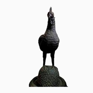 Benin Artist, Okpa Rooster Figure, Pre-1800s, Bronze