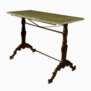 Art Nouveau Cast Iron and Terrazzo Bistro Table