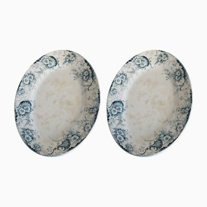 Oval Derby Serving Dishes in Iron Clay from Boulenger Choisy-Le-Roi, 1890s, Set of 2