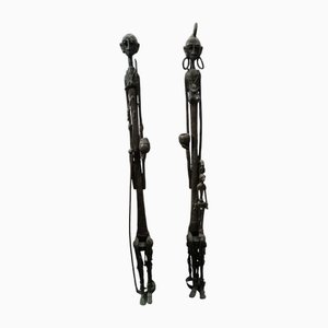 Artista del Mali, Statue di coppia Dogon, ante 1800, Bronzi, set di 2
