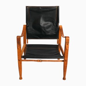 Vintage Leather Safari Chair by Clint Rud Rasmussen for Rud. Rasmussen
