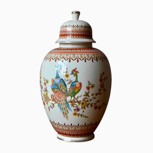 Lidded Vase with Birds Decor by Fg. Fratelli Gialletti