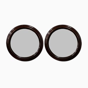 Mahogany Circular Mirrors, 1880s, Set of 2