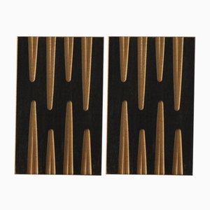Fermalibri Mid-Century in legno, anni '50, set di 2