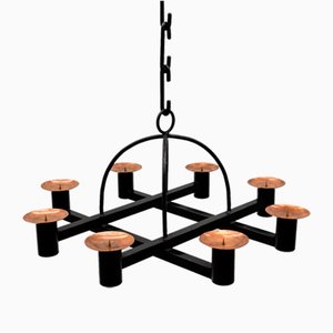 Portacandela in metallo e rame, anni '60