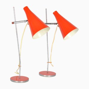 Lampes de Bureau par Josef Hurka pour Lidokov, 1960s, Set de 2