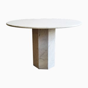 Italian Round Marble Dining Table, 1970s