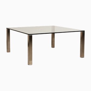 Why Not 1212 Coffee Table in Glass and Silver Metal from Draenert