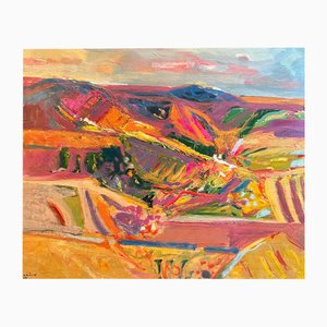 Jean Krille, Landscape 113, Oil on Wood, 1988