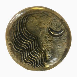 Escultura lunar posmoderna abstracta de bronce de Maurizio Bonora, Italia, 1985