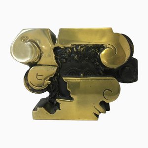 Sculpture Architecturale Abstraite Postmoderne en Bronze, Italie, 1980s