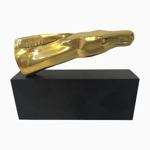Roberto Nanut, Postmodern Abstract Sculpture of Horse Head, 1981, Bronze