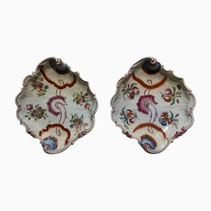 Porcelain Bowls with Pink Tulip Decor by Richard Ginori, Italy, 1750s, Set of 2