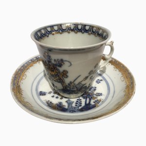 Mid-18th Century Porcelain Cup with Dish from Meissen, Set of 2