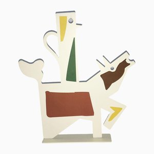 Sculpture en Métal Peint Blanc par Riccardo Dalisi, Italie, 1980s