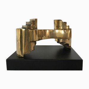 Abstract Sculpture in Brass by Eli Riva, Italy, 1985