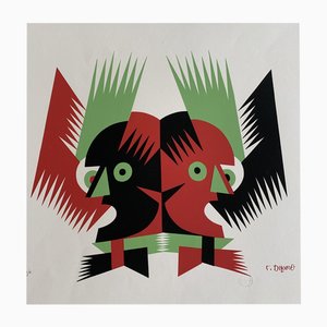 Fortunato Depero, The Twins, Multi-Colored Print on Paper, 1974