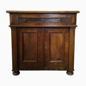 Late 19th Century Inlaid Walnut Buffet with Drawer or Low Cabinet, Italy, 1890