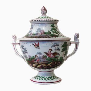 19th Century Porcelain Covered Vase with Landscape by Richard Ginori