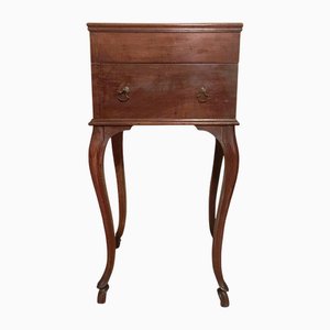 Table d'Appoint Louis Xv en Noyer, 18ème Siècle avec Dessins, Italie, 1750