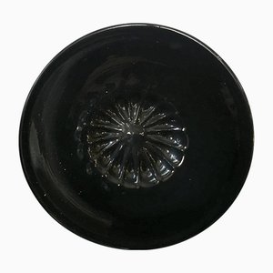 Mid-Century Modern Murano Blown Black Glass Bowl, Italy, 1960s