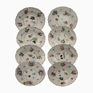 Mid-18th Century Porcelain Dishes with Floral Design by Richard Ginori, 1750, Set of 8