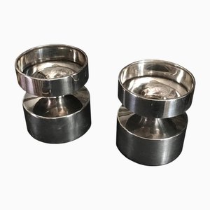 Moderne Skandinavische Mid-Century Kerzenhalter aus Sterling Silber, 1960, 2er Set