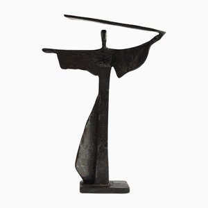 Italian Bronze Abstract Sculpture by Ugo Carà, 1980
