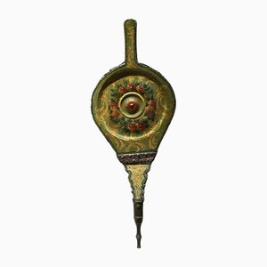 Venezian Green Lacquered Wooden Fireplace Bellows, 1750