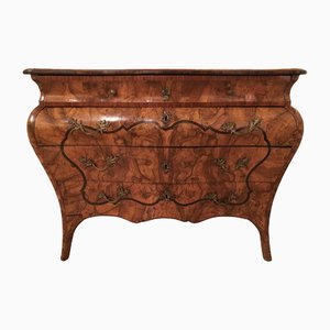 Italian Baroque Inlaid Walnut Chest of Drawers by Lombard Cabinetmakers, 1750