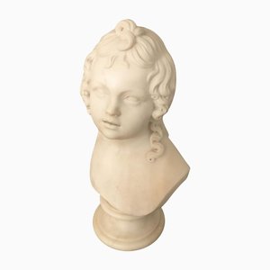 Neoklassizistische Amor-Büste aus weißem Marmor, Thorvaldsen Workshop zugeschrieben, 1820er