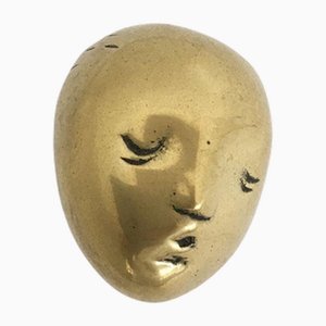 Bronze Abstract Sculpture of Little Head by Piero Perin, Italy, 1980s