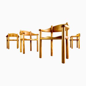 Mid-Century Stühle aus Kiefernholz von Rainer Daumiller, 1960er, 4er Set