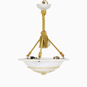 Art Deco Alabaster Pendant Light, 1930