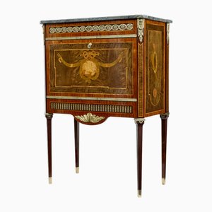 Swedish Kingwood Inlaid Marble Top Secretaire, 1930s