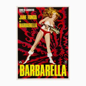 Vintage Barbarella Original Movie Poster attributed to Mario De Berardinis, Italian, 1968