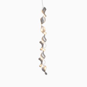 Dune 8 Vertical Line Light mit silber eloxierten Lampenschirmen von Daniel Becker