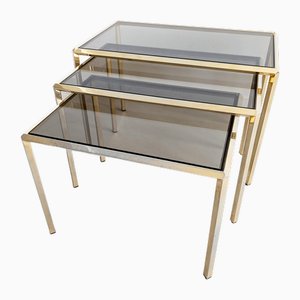 Hollywood Regency Nesting Tables, 1970s, Set of 3