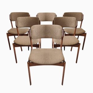 Model 49 Dining Chairs by Erik Buck for Oddense Maskinsnedkeri, 1960s, Set of 6