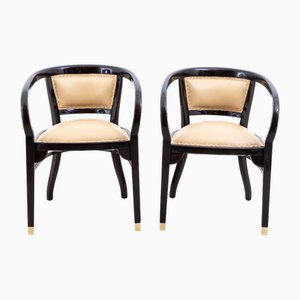 Sessel aus Buche & Leder von Otto Wagner für Thonet, 1890er, 2er Set