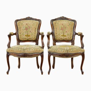 Set of 19th Century French Walnut Armchairs, 1870