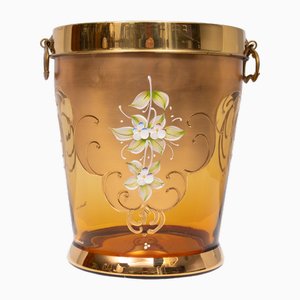 Eiskübel aus Glas mit Murano-Verzierung, Italien, 1950