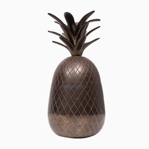 Vintage Brass & Bronze Pineapple Box, France, 1960s