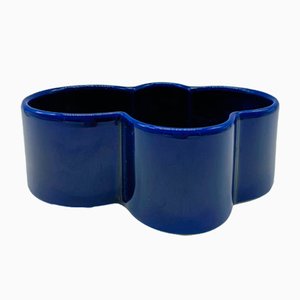 Blue Ceramic Centerpiece by Angelo Mangiarotti for F.Lli Brambilla, Italy, 1970s