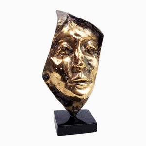 Yves Lohé, Face Sculpture, 1970s, Bronze
