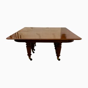Large Victorian 16/20 Seater Figured Mahogany Dining Table, 1850s