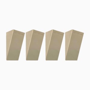 Apliques de pared españoles vintage de metal dorado de Estiluz, años 90. Juego de 4