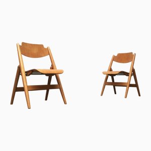 Sillas plegables para niños SE 18 alemanas Mid-Century de Egon Eiermann para Wilde + spieth, años 50. Juego de 2