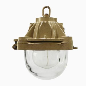 Vintage Industrial French Cast Iron Pendant Lamp by Mapelec Amiens, 1966