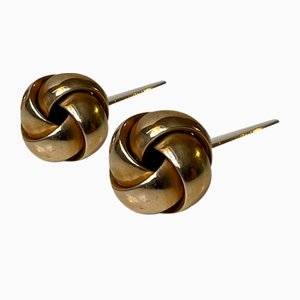 Mid-Century Manschettenknöpfe aus 14 Karat Gelbgold mit Knoten, 1960er, 2er Set